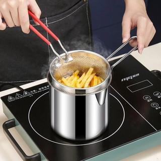 Nồi Nấu Đồ Ăn Dặm Cho Bé Inox 304 (1.2L) Chiên, Luộc, Hấp Đa Năng Kèm Rổ Lọc Tiện Lợi