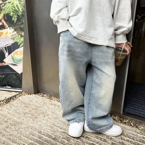 Quần jean suông chất jean mềm phối đồ phong cách hàn cho bé đi học đi chơi size 10-28kg,quần jean trẻ em