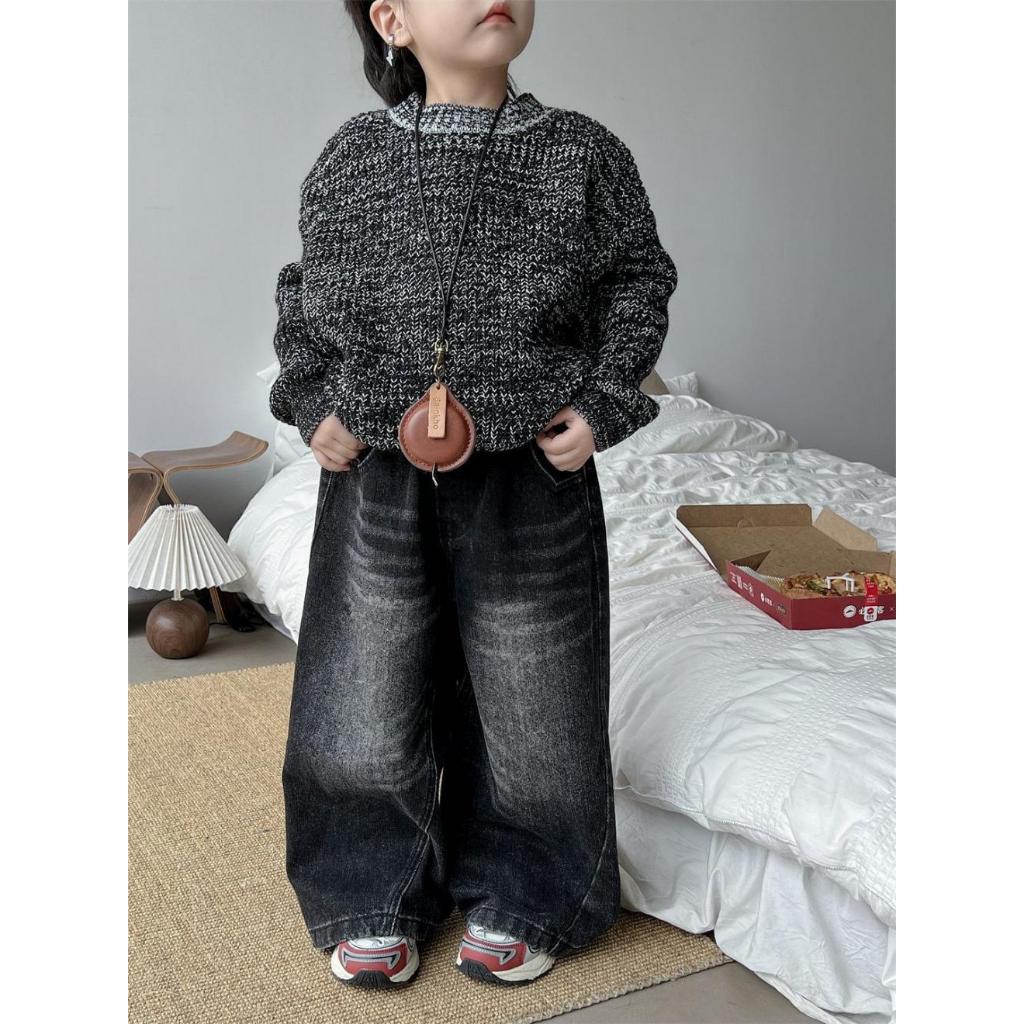 Quần jean suông chất jean mềm phối đồ phong cách hàn cho bé đi học đi chơi size 10-28kg,quần jean trẻ em