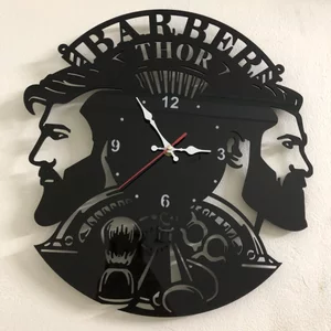 Tranh Đồng Hồ Treo Tường Cắt Tóc Barber Abatsu