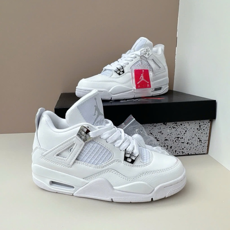 Giày J’D4 Trắng Full, Giày Jor’dan 4 Trắng Đen, J_D4 Full White Hàng ...