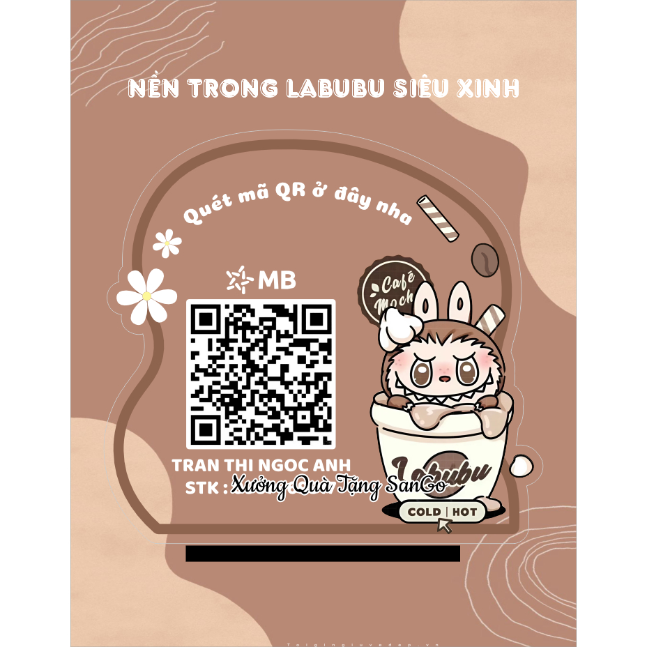 Biển Qr Labubu in Uv Mica trong - Xưởng quà tặng Sango
