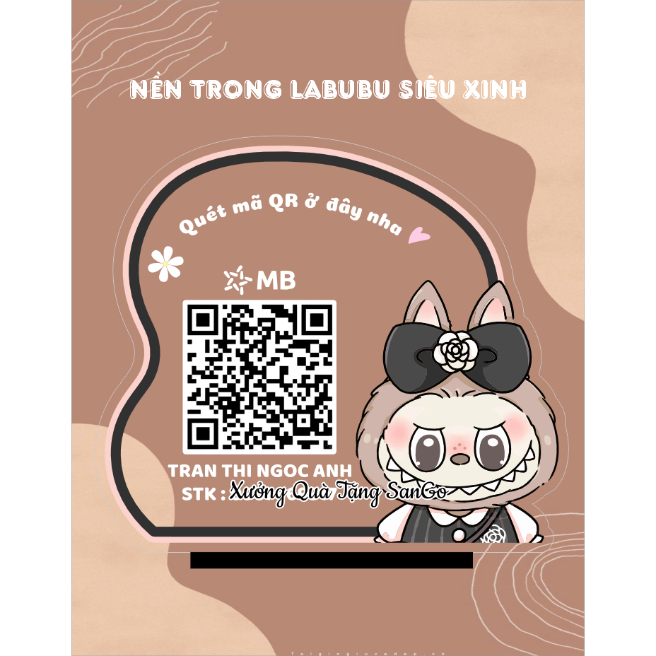 Biển Qr Labubu in Uv Mica trong - Xưởng quà tặng Sango