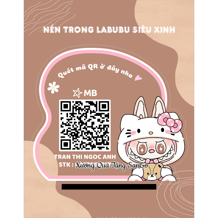 Biển Qr Labubu in Uv Mica trong - Xưởng quà tặng Sango