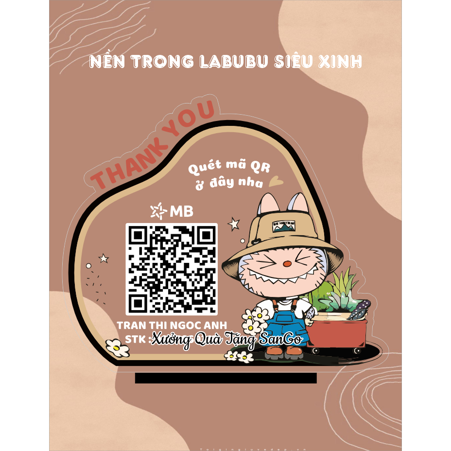 Biển Qr Labubu in Uv Mica trong - Xưởng quà tặng Sango