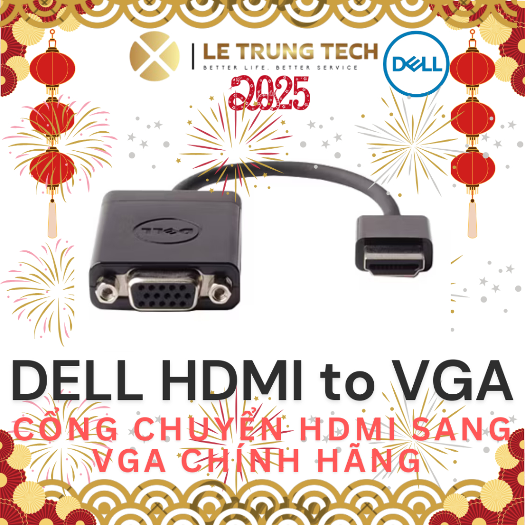 Cáp chuyển DELL HDMI to VGA Adapter DELL Chính Hãng - HDMO to VGA, Bảo ...