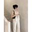 BOTUTO - Áo Kiểu 2 Dây Cột Nơ Dáng Baby Doll Nhún Ngực Freesize Chất Linen Bột Dễ Thương