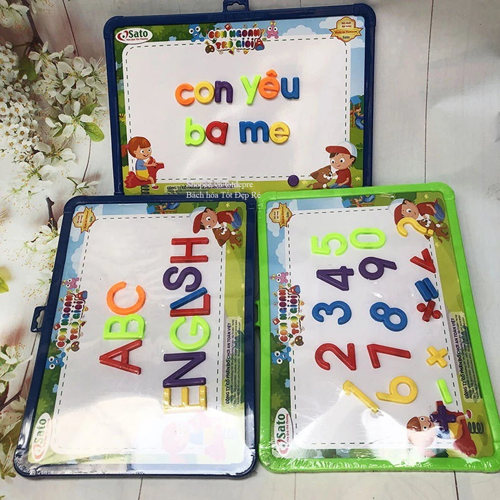 Đồ chơi bảng nam châm học chữ và số cho bé kèm trò chơi rắn cắn đuôi vui nhộn - Hàng Việt Nam chất lượng cao
