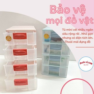 Tủ Nhựa Mini Để Bàn Việt Nhật, Tủ Thuốc Đa Năng Nhựa Trong Suốt  3,4,5 tầng 3685 Việt Nhật