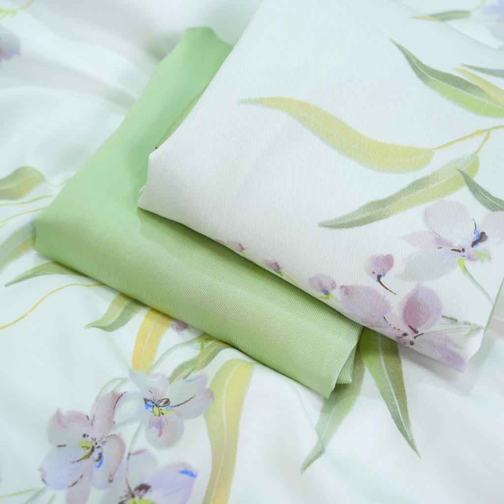 Bộ chăn ga gối ra giường lụa tencel siêu mềm mịn Hàn Quốc Julia 844