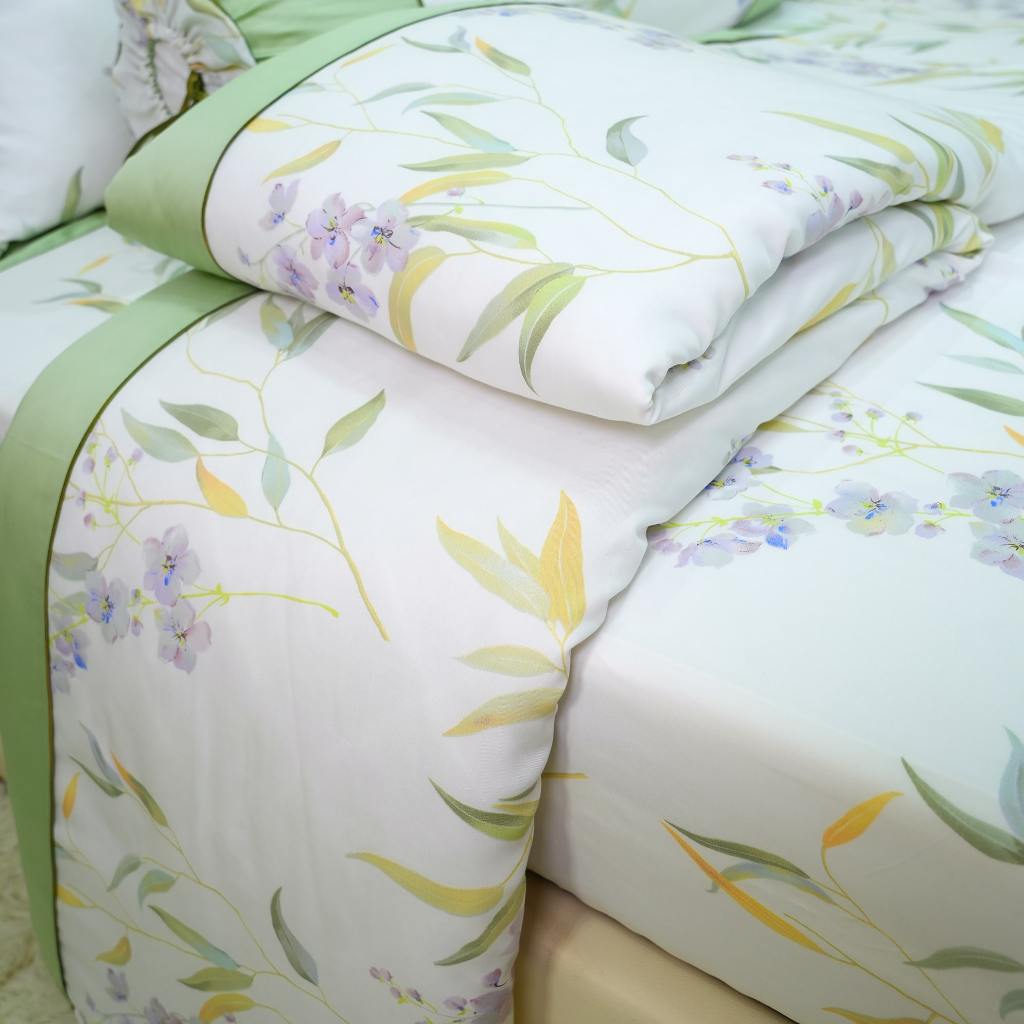 Bộ chăn ga gối ra giường lụa tencel siêu mềm mịn Hàn Quốc Julia 844