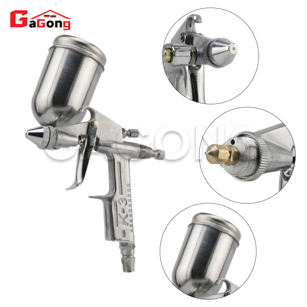 DỤNG CỤ PHUN SƠN K3 ĐỎ CAO CẤP ĐẦU PHUN 0.6mm-200ml  ( dùng cho máy hơi máy nén khí )