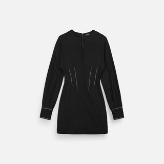 [Deal Độc Quyền] Đầm Ngắn Nữ Long Sleeves Corset Form, Chất Vải Cotton Thun Hàn Thoải Mái, WDN105 SOME HOW STORE
