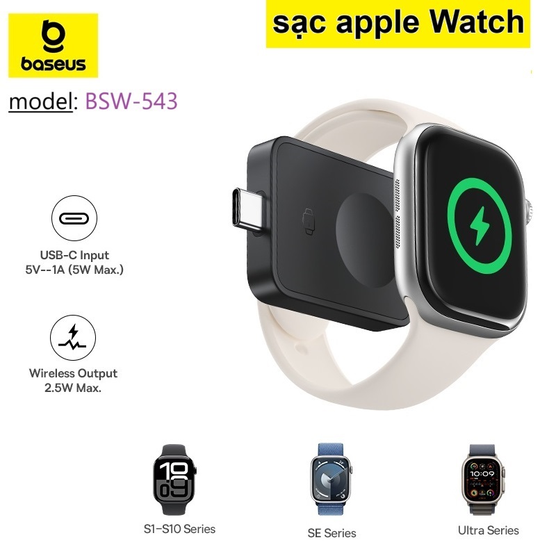 Đế sạc cho Apple Watch Baseus MagPro Type C -Bảo Hành Tháng - Main Image