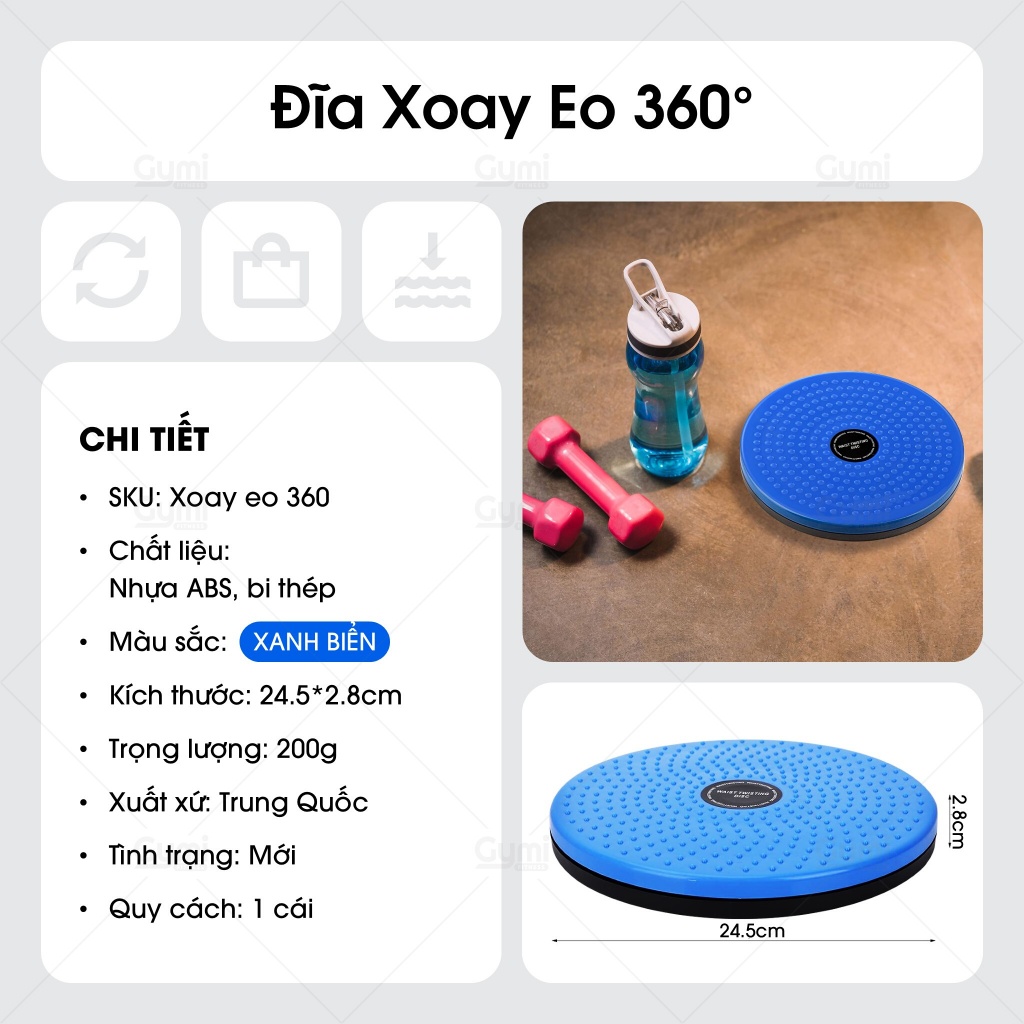 Đĩa Xoay Eo 360 Độ - Đĩa Xoay Thể Thao Đa Năng Massage Chân, Bàn Xoay Tập Cơ Bụng Tại Nhà - XoayEo360