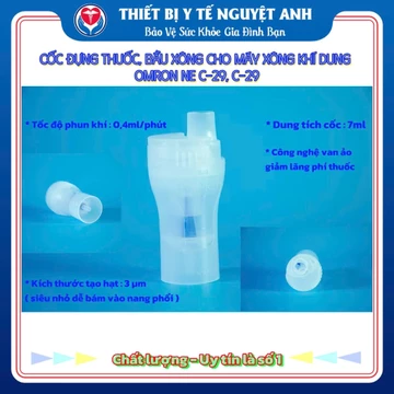 Bầu xông, Cốc thuốc máy khí dung, máy xông mũi họng OMRON NE-C28, NE-C29