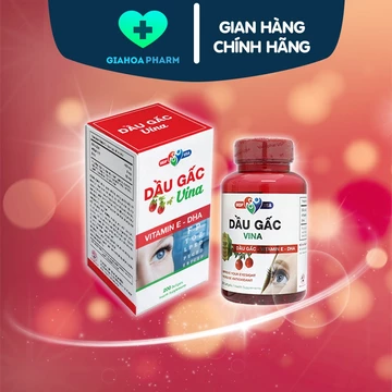 Viên uống Dầu gấc Vina (Vitamin E + DHA) bổ mắt, tăng thị lực, mắt sáng, giảm khô mắt, mờ, mỏi mắt [MDP, Mediphar USA]