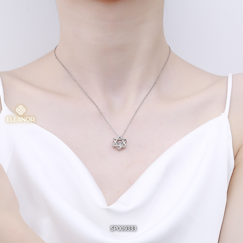 Dây chuyền nữ titan Eleanor Accessories mặt đính đá hình ngôi sao phụ kiện trang sức vòng cổ 9333