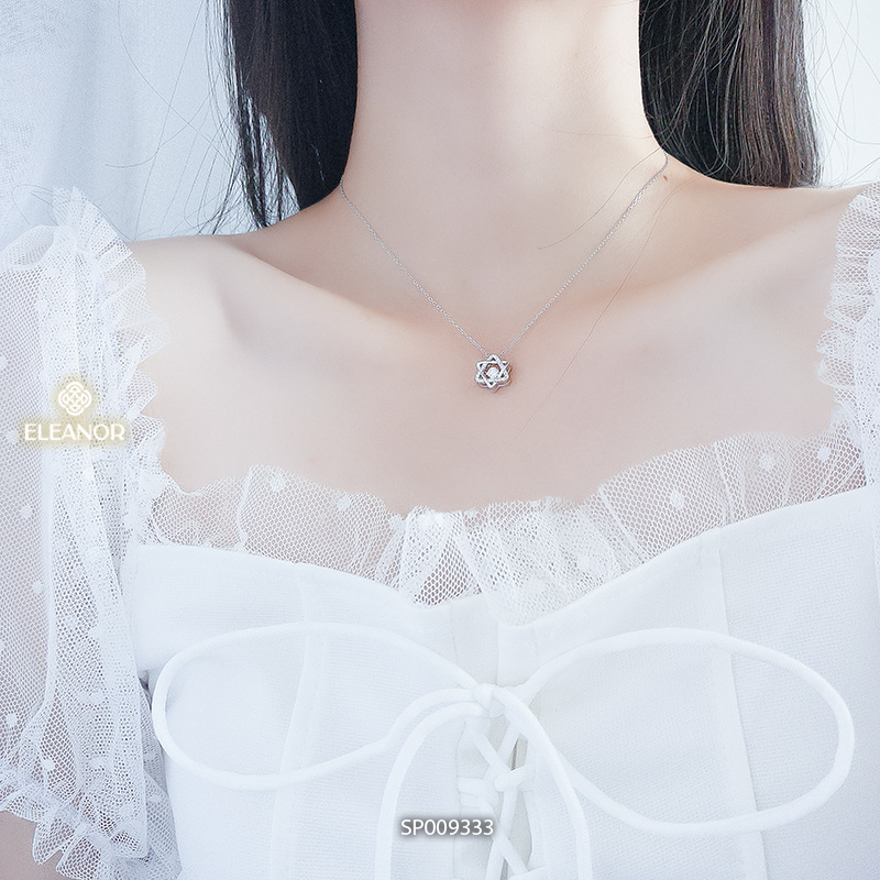 Dây chuyền nữ titan Eleanor Accessories mặt đính đá hình ngôi sao phụ kiện trang sức vòng cổ 9333