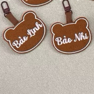 Name tag Treo Balo tên 2 mặt hình gấu, thỏ