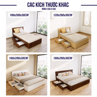 Giường Ngủ FIVO FN02, Thiết Kế 2 Hộc Tủ Tiện Lợi, Gỗ Chống Ẩm Cao Cấp, Trả Góp 0%, Freeship + Free lắp đặt