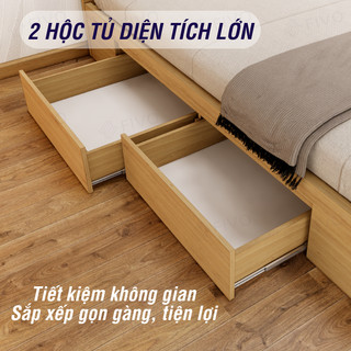Giường Ngủ FIVO FN02, Thiết Kế 2 Hộc Tủ Tiện Lợi, Gỗ Chống Ẩm Cao Cấp, Trả Góp 0%, Freeship + Free lắp đặt