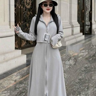 Áo Khoác Chống Nắng Toàn Thân 2 Lớp Vải Umi Cotton Dày Hàn Dáng Dài Chống Tia UV  Co Giãn 4 Chiều