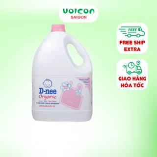 Nước giặt Dnee chính hãng 3 L có 4 màu tím, hồng, xanh, xanh lá, an toàn cho làn da bé
