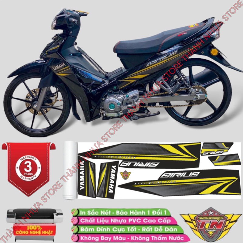 Tem Zin Sirius V1 - Tem rời dán Sirius zin 2019 3 lớp cao cấp