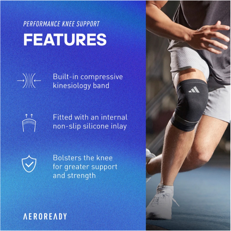 Bó Gối, Băng Gối Thun Co Giãn ADIDAS ADSU-1332NL Performance Knee Support (1 Cái) - Hàng Chính Hãng