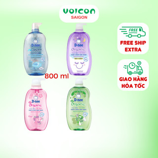Sữa tắm gội toàn thân 2 trong 1 Dnee dịu nhẹ thơm mát cho bé 750ml/380ml