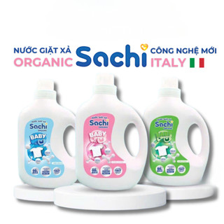 Nước Giặt Xả Cho Bé Sachi Organic Hương Thơm Dịu Nhẹ, Làm Sạch Vết Bẩn Can 2kg