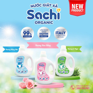 Nước Giặt Xả Cho Bé Sachi Organic Hương Thơm Dịu Nhẹ, Làm Sạch Vết Bẩn Can 2kg