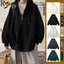 Áo Khoác Hoodie Zip Unisex Nỉ Bông Dày Dặn Form Rộng Tay Phồng Nón 2 Lớp AK04 RUSY