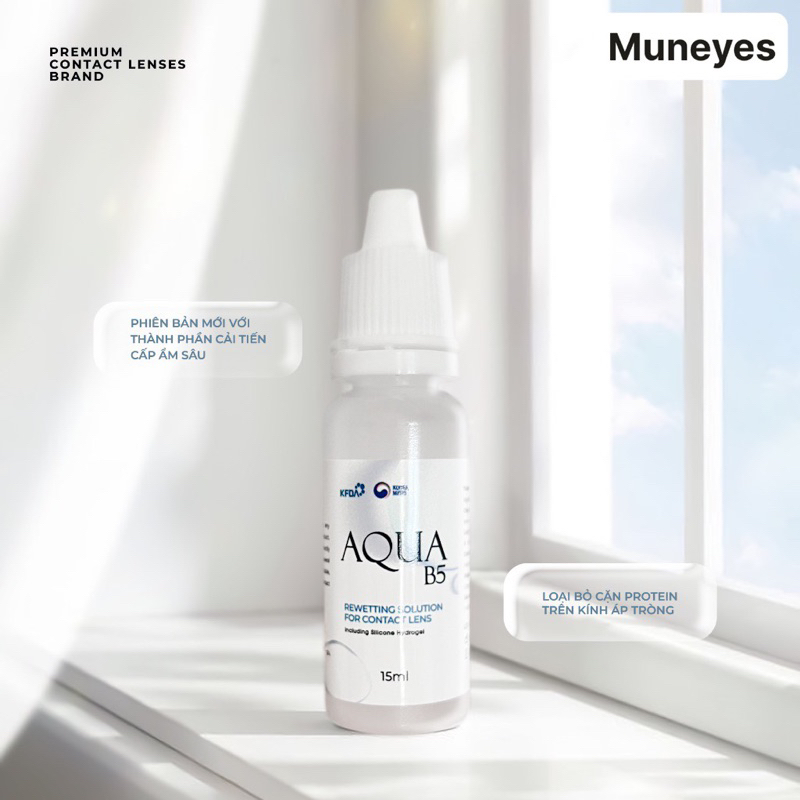 Nước nhỏ mắt lens kính áp tròng Aqua B5 15ml Muneyes