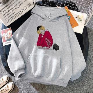 Áo hoodie dáng rộng in họa tiết anime Haikyuu Kozume Kenma thời trang năng động
