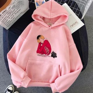 Áo hoodie dáng rộng in họa tiết anime Haikyuu Kozume Kenma thời trang năng động