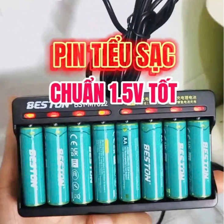 Pin sạc AA AAA chuẩn 1.5V hãng Beston, bộ sạc pin 8 khay M7012 sạc ...