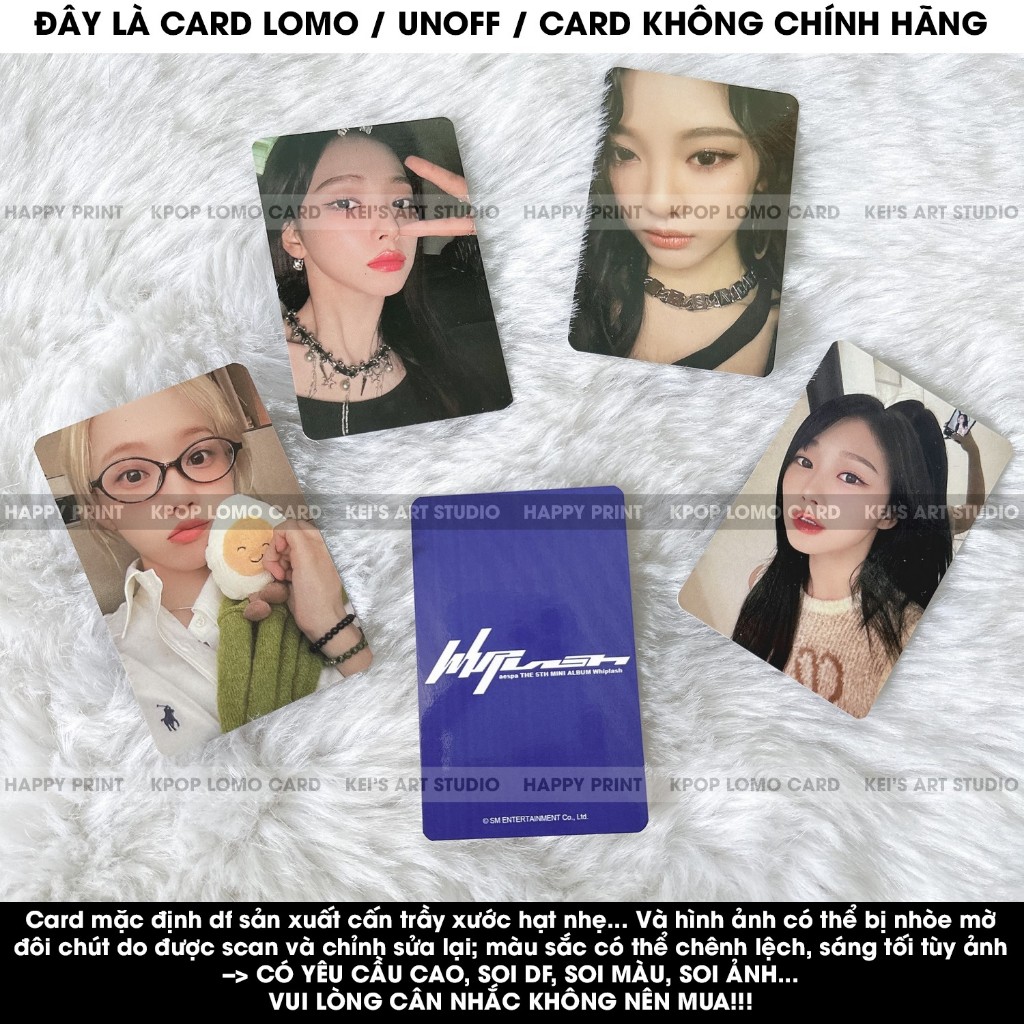 [CARD LOMO MUA 3 TẶNG 1] Thẻ ảnh Aespa - album Whiplash: thành viên Karina, Winter, Giselle, Ningning, card pob aespa