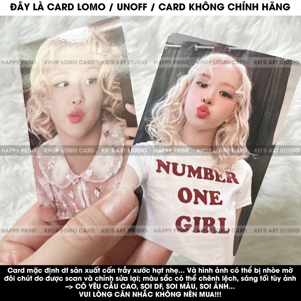 [CARD LOMO MUA 3 TẶNG 1] Thẻ ảnh R Rosé Rosie album SOLO thứ 2, Number One Girl, Toxic Till The End