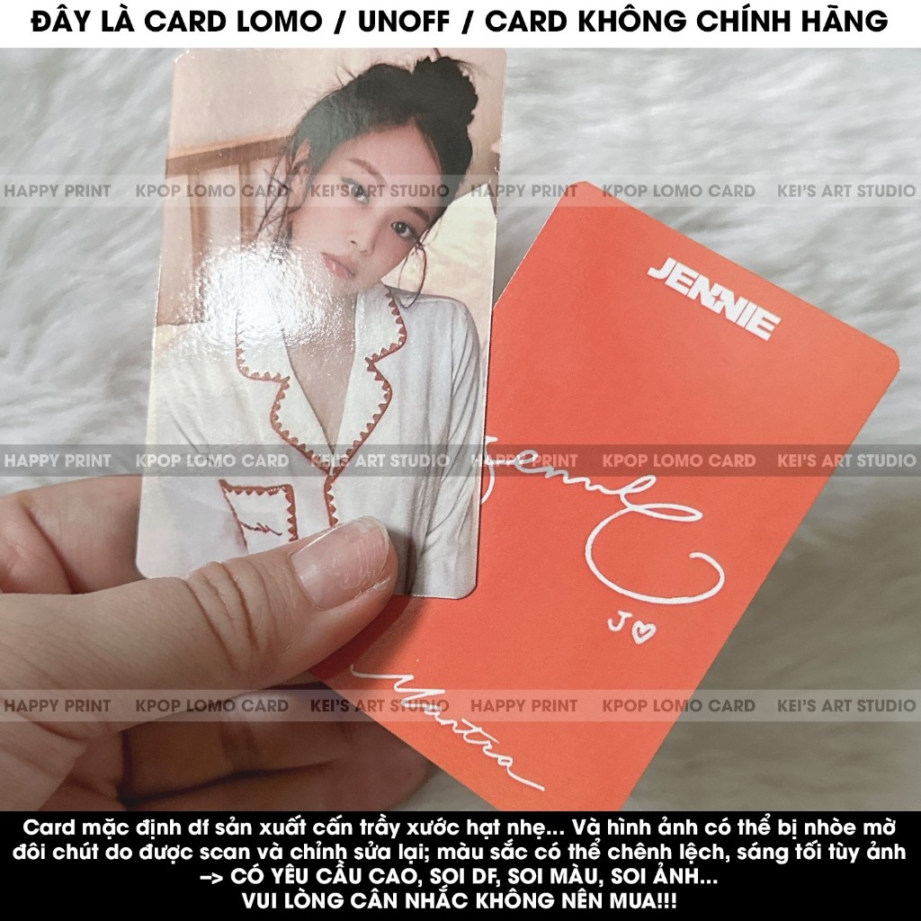 [CARD LOMO MUA 3 TẶNG 1] Thẻ ảnh Jennie Mantra solo, photocard Jen, card Jen, Jen tím, Jen áo ngủ