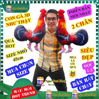 Gấu Bông CON GÀ TRỐNG 3D Như Thật Gà Đá Gà Chọi Gà Tập Lực Phiên Bản Mới Nhất Siêu Đẹp Như Thật