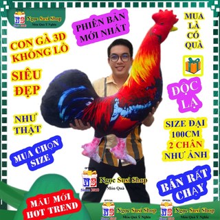 Gấu Bông CON GÀ TRỐNG 3D Như Thật Gà Đá Gà Chọi Gà Tập Lực Phiên Bản Mới Nhất Siêu Đẹp Như Thật