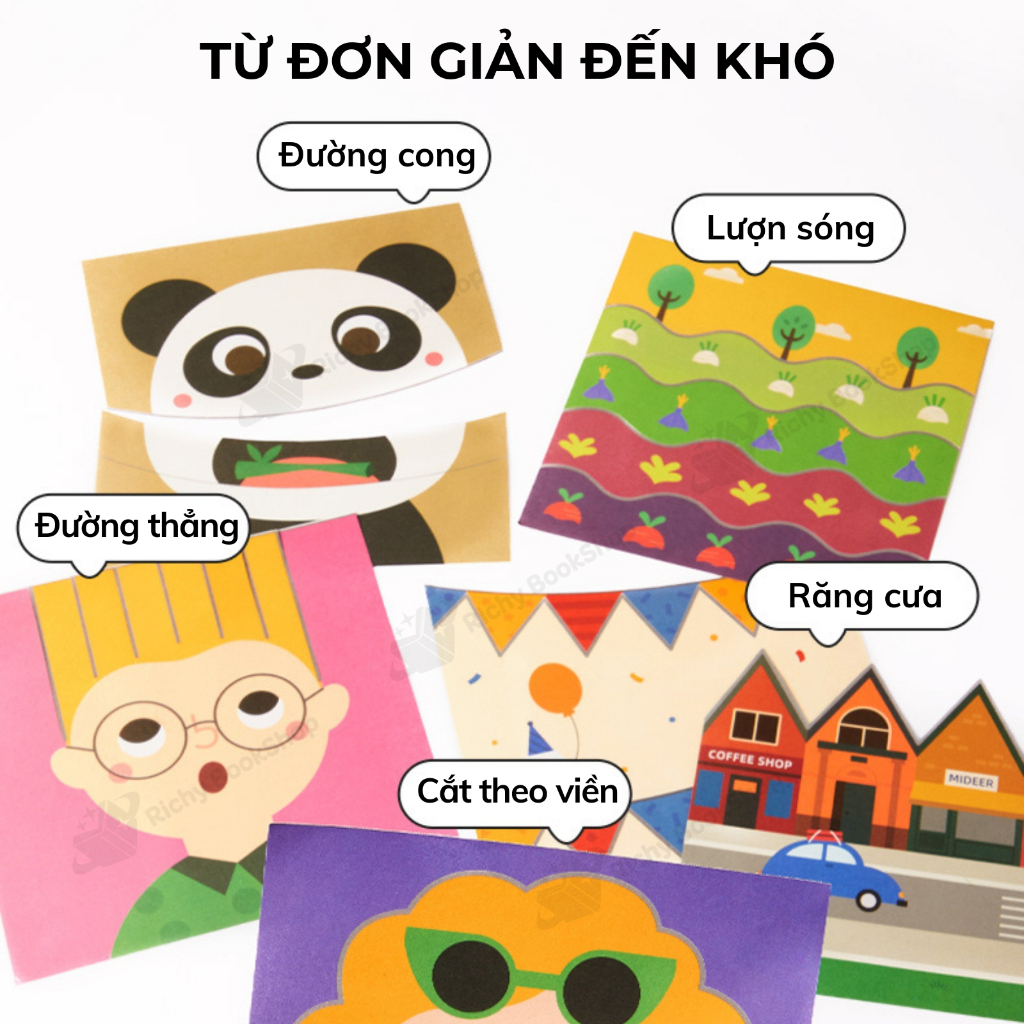 Tranh tô màu sáng tạo 3 cấp độ Mideer Brain Gamebook - Let's Paint 3 level