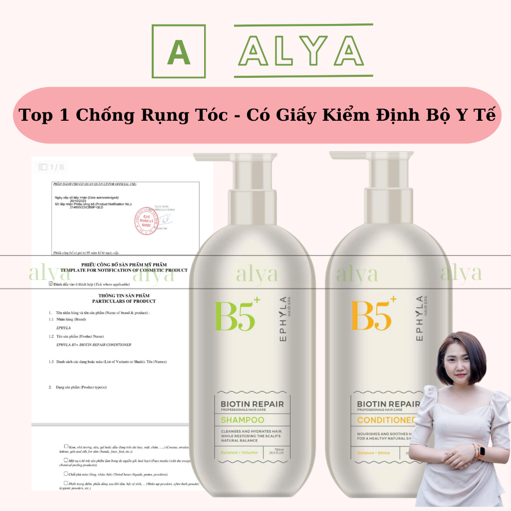 Cặp Dầu Gội Xả Biotin B5 Ephyla 800ml - Hình ảnh thực tế