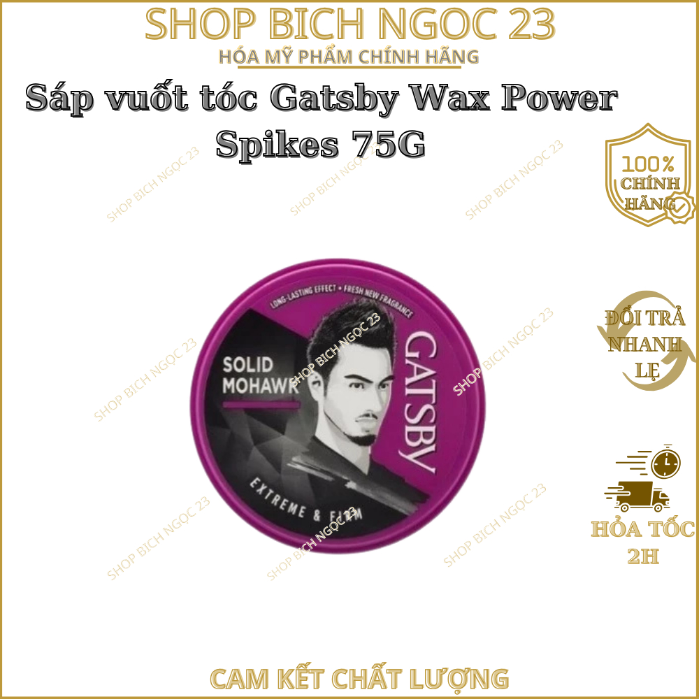 Sáp vuốt tóc Gatsby Wax Power Spikes 75G nam nữ thơm tạo kiểu cứng giữ nếp lâu chính hãng nhật bản