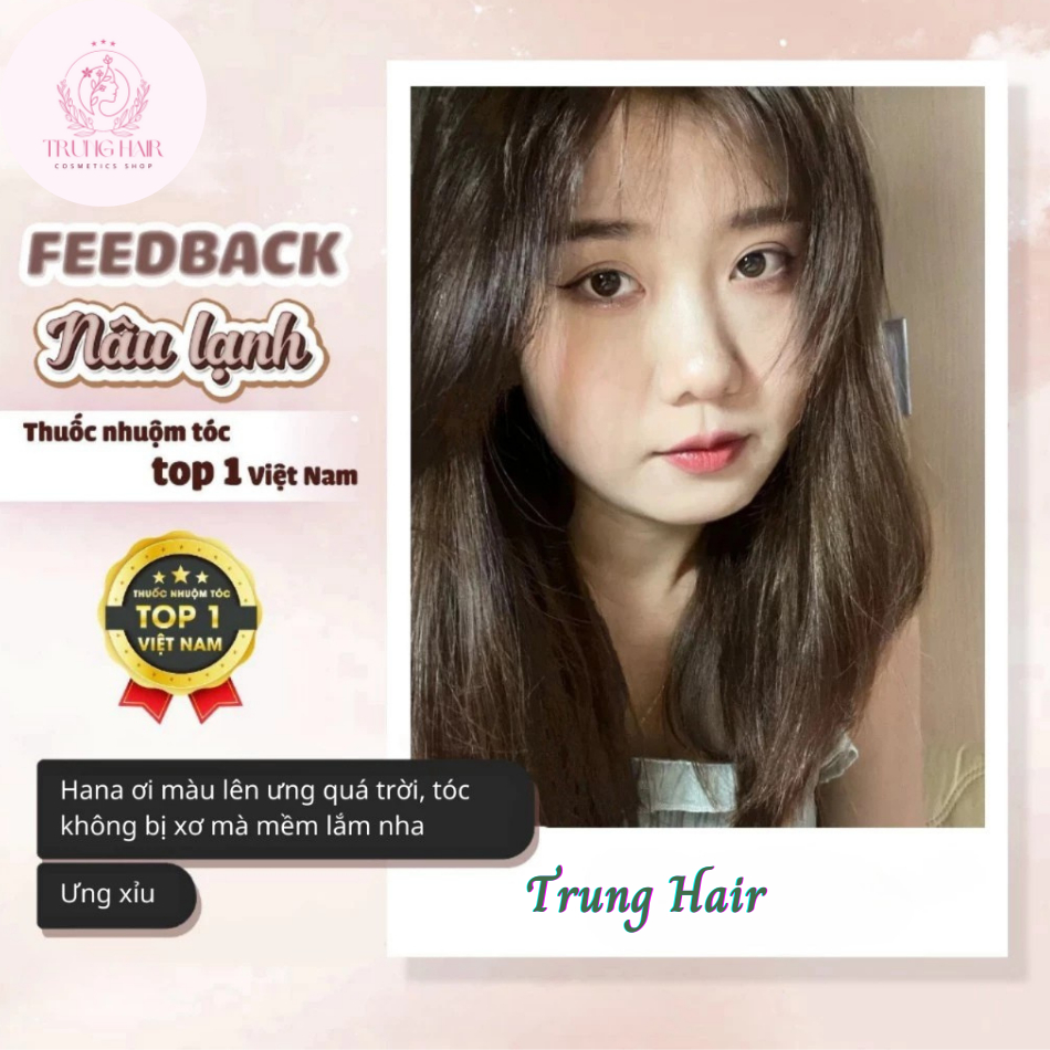 Thuốc nhuộm tóc NÂU LẠNH TRẦM, NÂU TRÀ LẠNH không tẩy, lên từ nền đen, tặng kèm trợ nhuộm| Trunghair