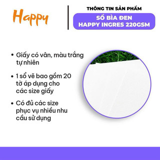 HAPPY x FABRIANO - Giấy, Sổ lò xo giấy có vân 220gsm A5 / A4 / A3 10-20 tờ ♥ Happy Ingres Sketchbook