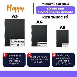 HAPPY x FABRIANO - Giấy, Sổ lò xo giấy có vân 220gsm A5 / A4 / A3 10-20 tờ ♥ Happy Ingres Sketchbook