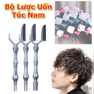 Combo Bộ Dụng Cụ Uốn Tóc Nam Siêu Nhanh (3 lược uốn+giấy uốn lạnh+ 1 hộp 60 kẹp ghim)